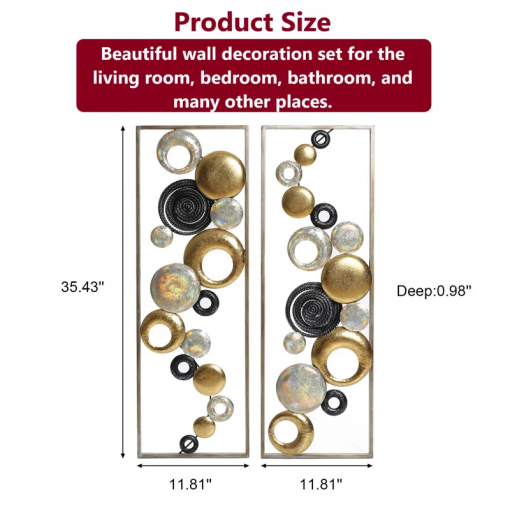handmade glam abstract wall decor on metal