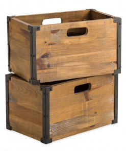 solid wood decorative bin