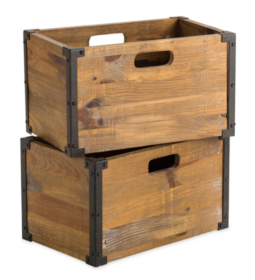 solid wood decorative bin