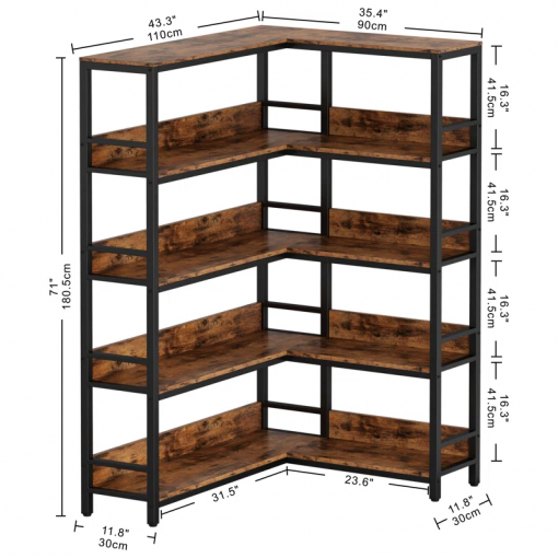 nabile corner bookcase
