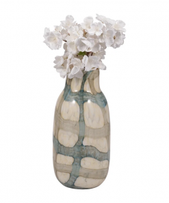 flouressa blue & tan glass vase perfect for modern homes