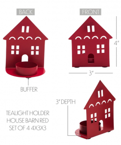 festive finds tealight holder house set of 4 4.5x3.75x2.25