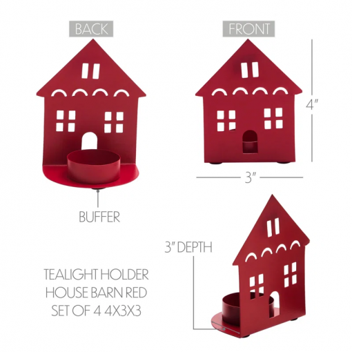 festive finds tealight holder house set of 4 4.5x3.75x2.25