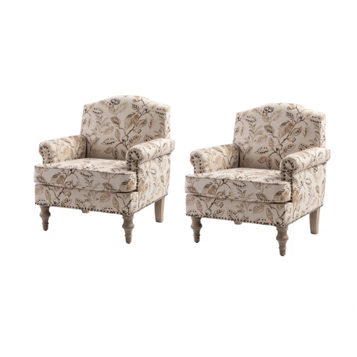 mooresville 30" w armchair with solid wood legs and camelback