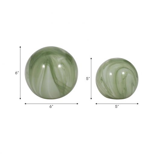 annaleigh modern glass orbs set of 2 stylish decorative accents