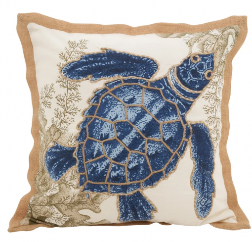 neptunian collection embroidered cotton throw pillow
