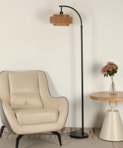 aarzo 69.6'' arched/arc rattan floor lamp with led light and remote control
