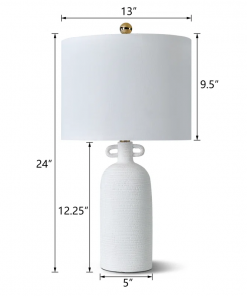 24'' white ceramic table lamp (set of 2)