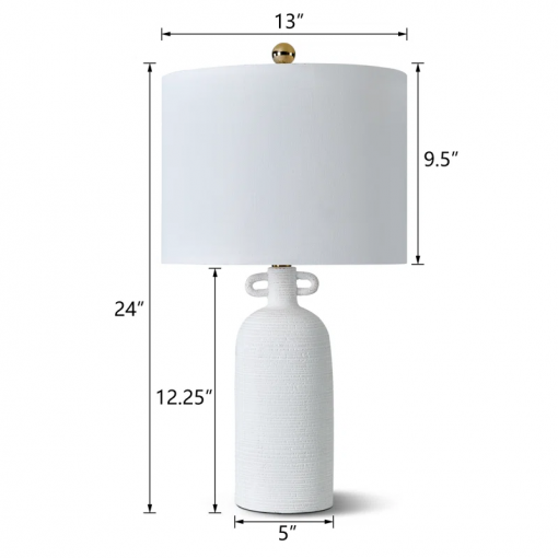 24'' white ceramic table lamp (set of 2)
