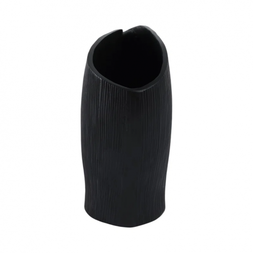 karly modern aluminum metal vase with sculptural design and textured finish for home decor