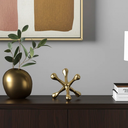 modern abstract aluminum decorative object unique geometric metal accent sculpture for contemporary decor