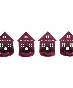 festive finds tealight holder house set of 4 4.5x3.75x2.25