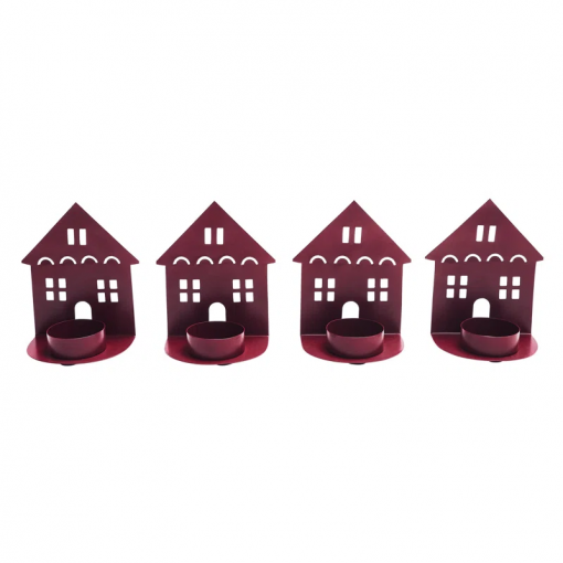 festive finds tealight holder house set of 4 4.5x3.75x2.25