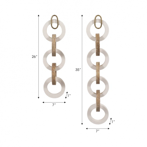 2 pieces 26/35" kano wood and resin wall link chains