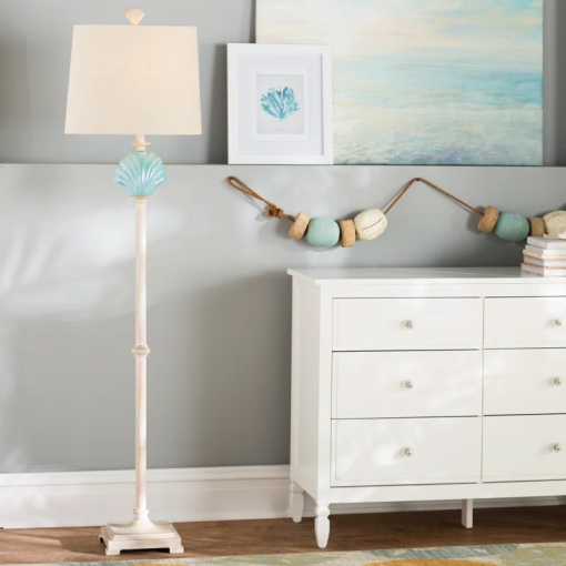 addilynn 65'' antique white traditional floor lamp