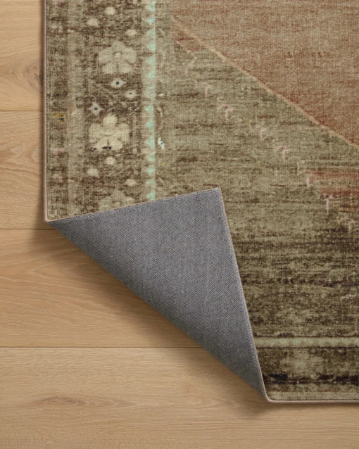 sinclair machine washable clay / tobacco area rug