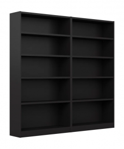 doyno tall 5 shelf bookcase set of 2, storage and display bookshelves for home office and living room