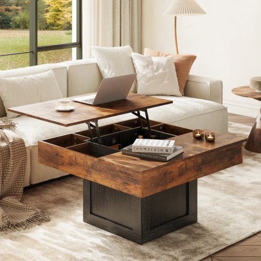 led lift top coffee table with storage