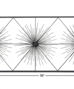 metal sea urchin starburst home wall decor with black frame