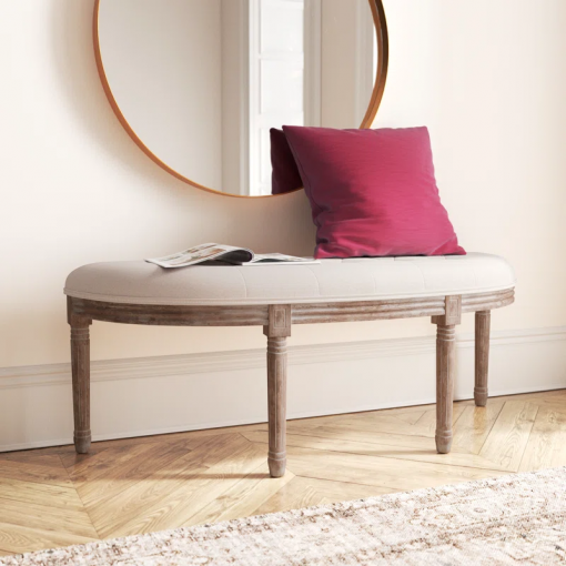 tanya linen upholstered bench
