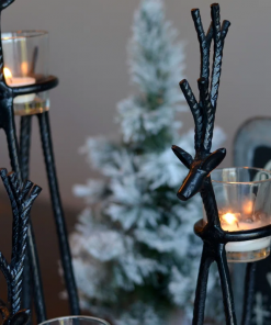3 piece reindeer votive holder set