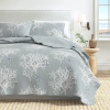 coral / starfish reversible coastal quilt set with shams