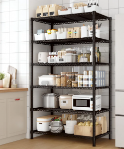 6 tier storage shelves, shelving unit for storage, adjustable kitchen shelves heavy duty pantry shelf