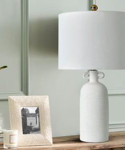 24'' white ceramic table lamp (set of 2)