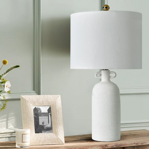 24'' white ceramic table lamp (set of 2)