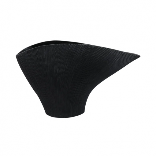 karly modern aluminum metal vase with sculptural design and textured finish for home decor