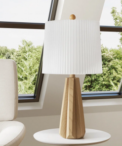 boho style resin table lamp for living room/bedroom/entryway console/decorative supplements with folding shade accent