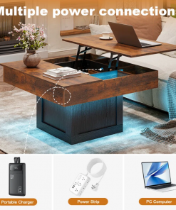 led lift top coffee table with storage