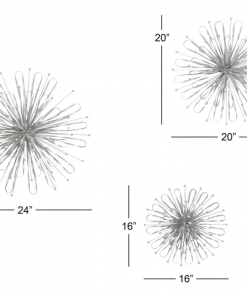 3 piece metal starburst wall decor with orb detailing set