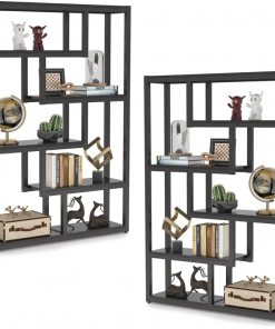 69.29" h x 39.37" w steel geometric bookcase