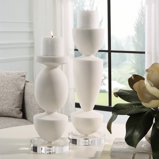 16'' h tabletop candlestick with candle included