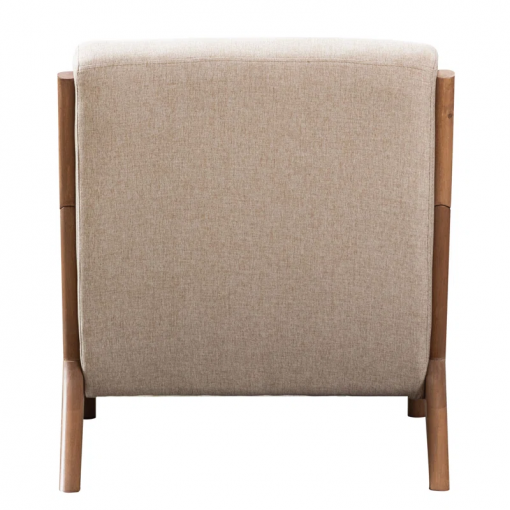 hertford 26" wide mid century upholstered solid wood accent chair with an extra pillow