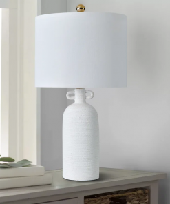 24'' white ceramic table lamp (set of 2)