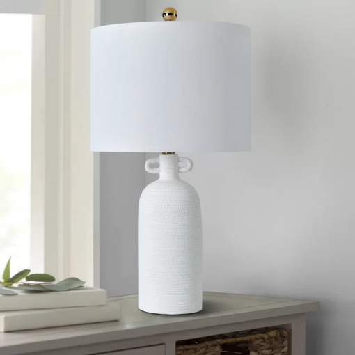 24'' white ceramic table lamp (set of 2)