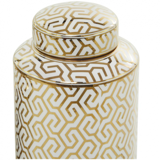 ceramic decorative jars with white floral patterns set