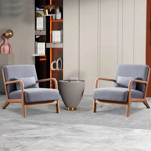 bonnita 26" wide mid century upholstered accent chair with an extra pillow