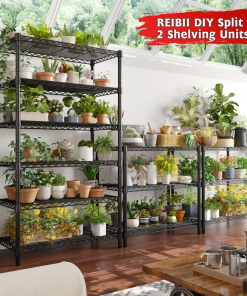 6 tier storage shelves, shelving unit for storage, adjustable kitchen shelves heavy duty pantry shelf