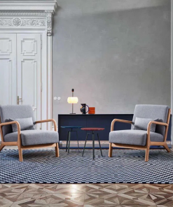 bonnita 26" wide mid century upholstered accent chair with an extra pillow