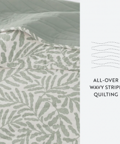 quilt set lightweight all season quilted coverlet tossed ferns