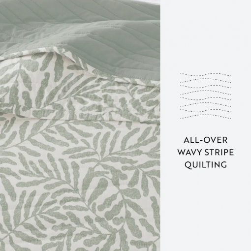 quilt set lightweight all season quilted coverlet tossed ferns
