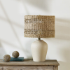 boho style ceramic rattan table lamp for living room/bedroom/entryway console/decorative supplements with rattan accent