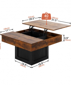 led lift top coffee table with storage