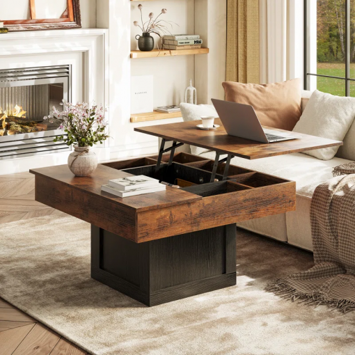 led lift top coffee table with storage