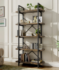 vintage industrial bookcase for living room, office, kitchen