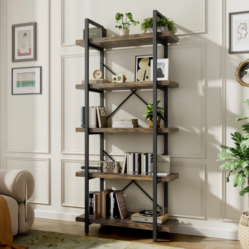 vintage industrial bookcase for living room, office, kitchen