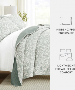 quilt set lightweight all season quilted coverlet tossed ferns